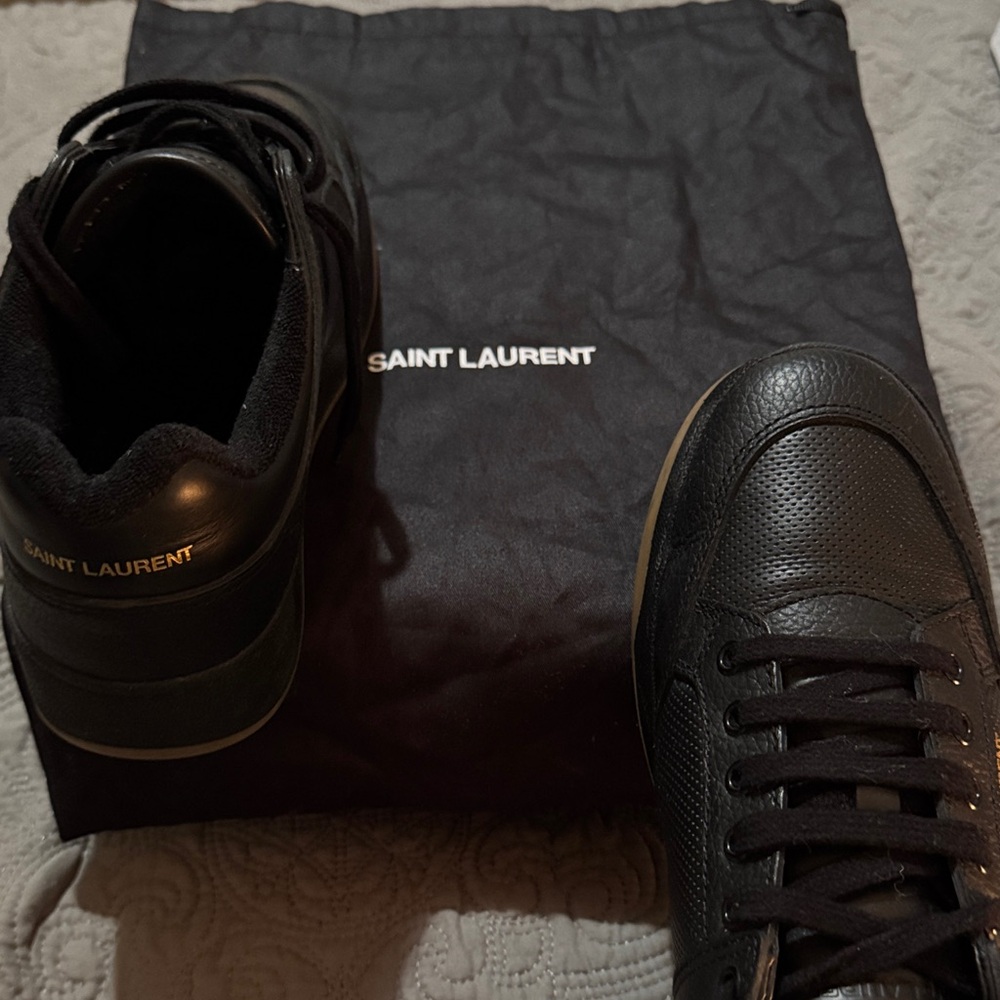 Saint Laurent Black Leather Sneakers